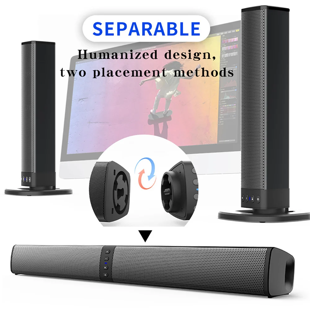 Home Cinema Wireless Speakers - Draadloze Bluetooth TV Sound Bar 2-luidsprekersysteem