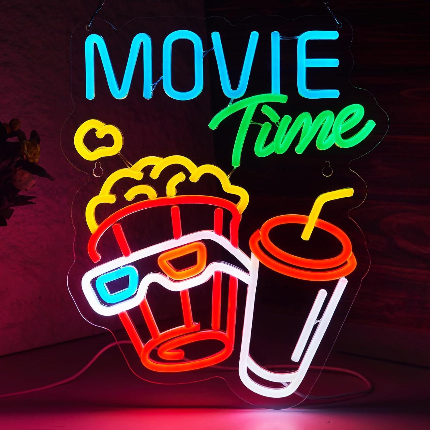 Home Cinema Wall Lights - Movie Time Neonbord USB Dimbare LED-verlichting