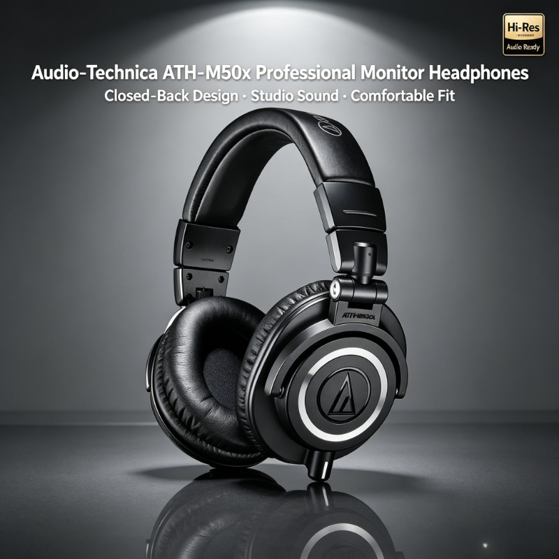 Audio Technica Headphone Ath-M50X - Audio-Technica ATH-M50X Over-Ear Gesloten Professionele Studio