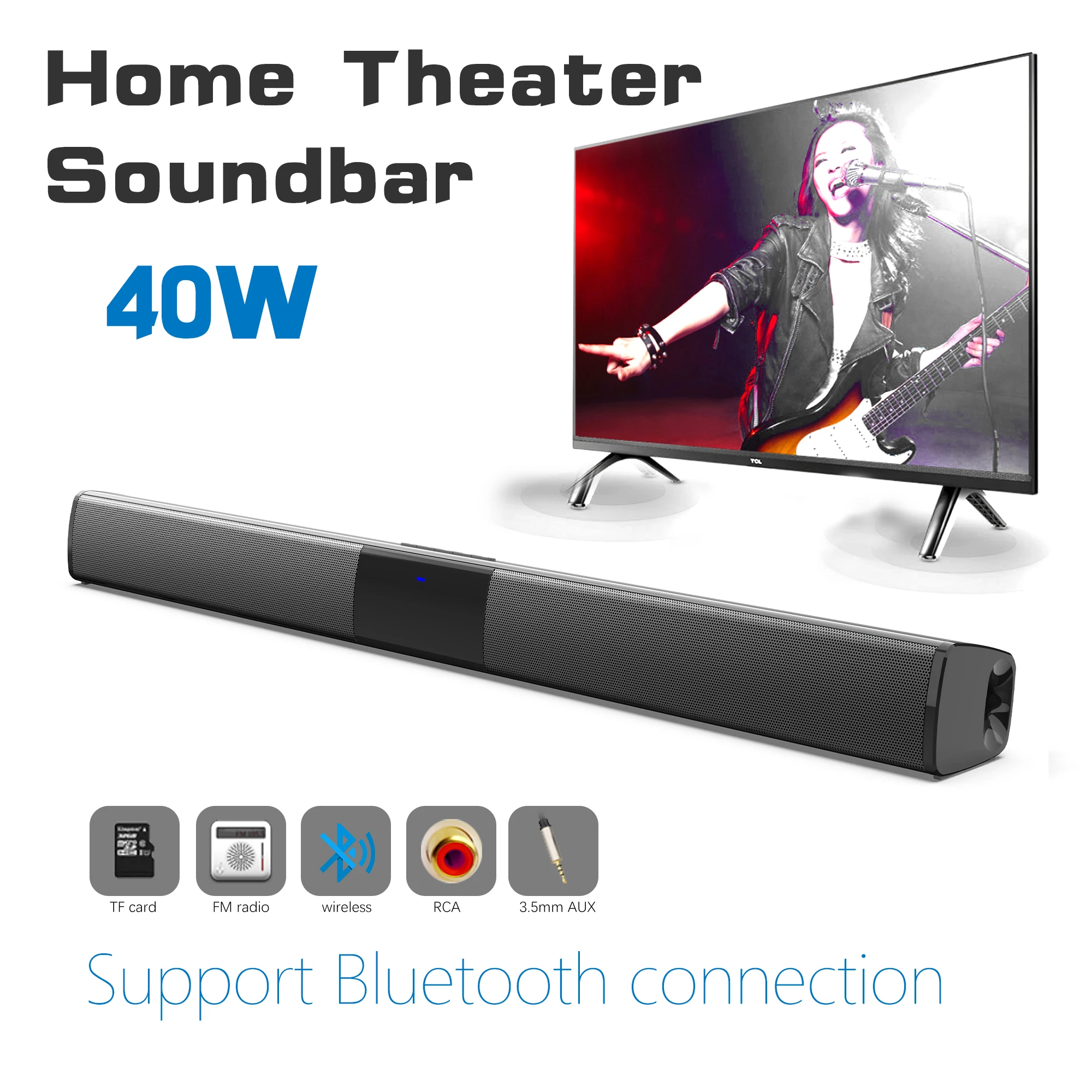 Home Cinema Wireless Speakers - 40W High Power Soundbar voor TV