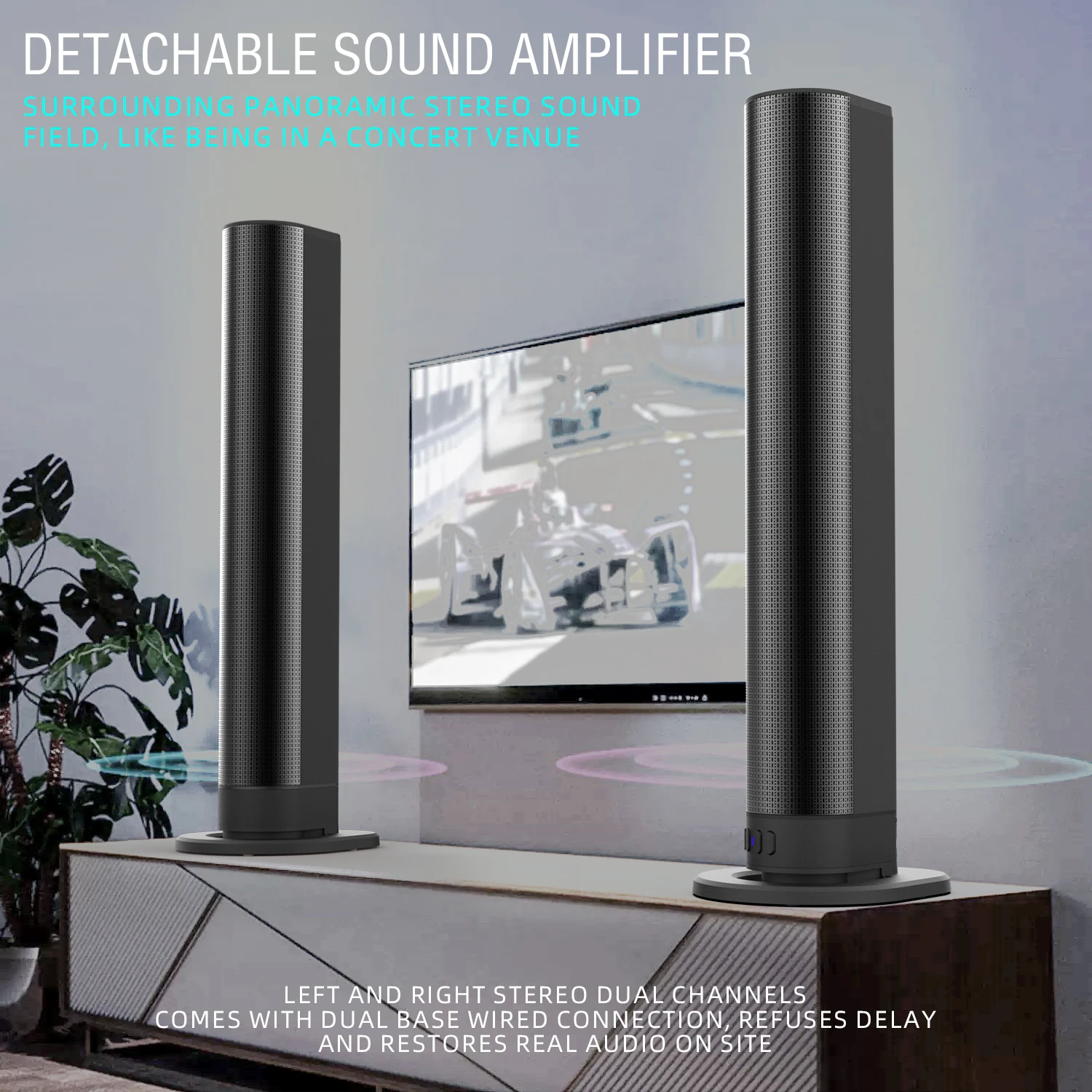 Home Cinema Wireless Speakers - FM Soundbar TV Bluetooth-luidsprekers HDMI/AUX/BT/OPT-verbindingen Soundbars