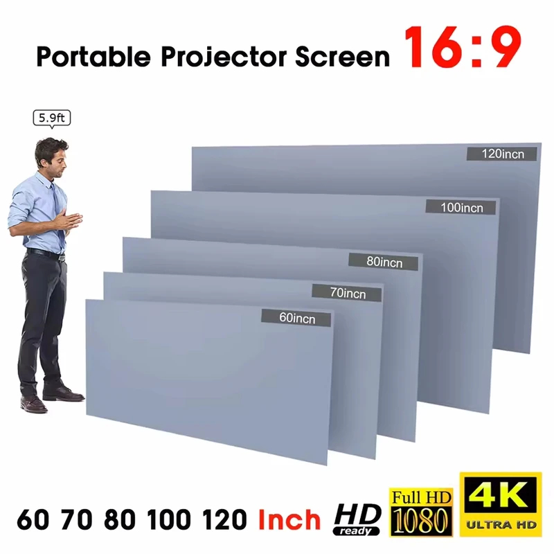 Anti-Licht Draagbaar Projector - Projector Screen 100 Inch recensie en prijs