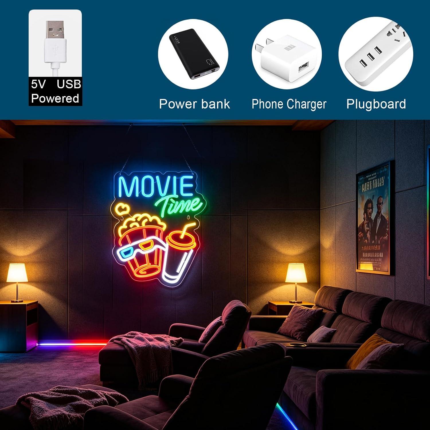 Movie Time Neonbord USB Dimbar - Home Cinema Wall Lights recensie en prijs