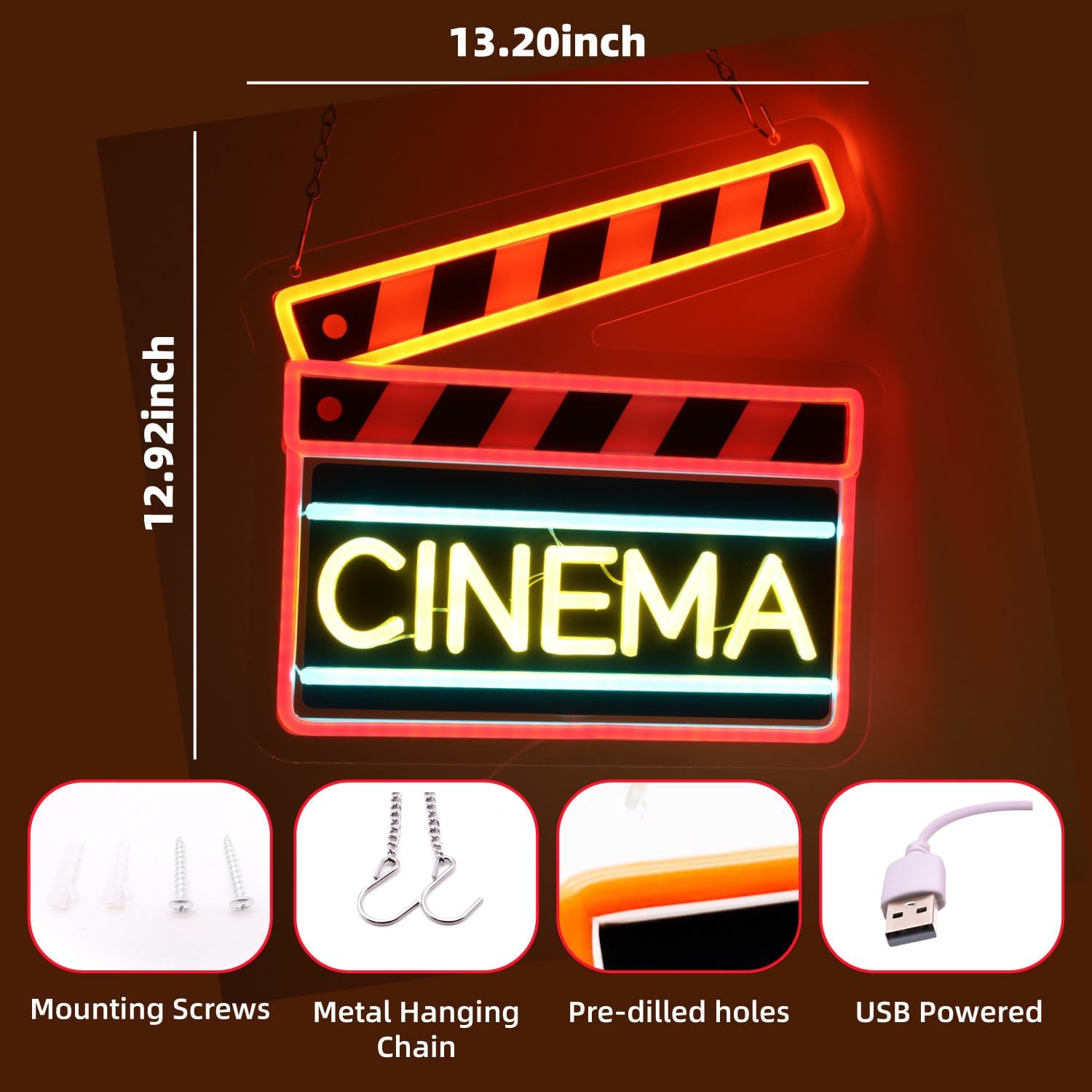 Cinema Clapperboard LED Neon S - Home Cinema Wall Lights recensie en prijs