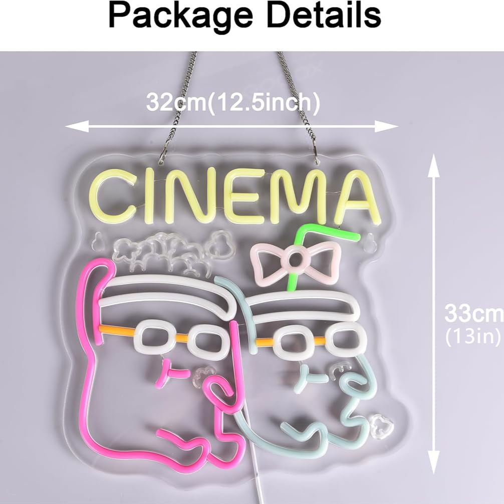 Cinema Neon Sign LED Popcorn D - Home Cinema Wall Lights recensie en prijs