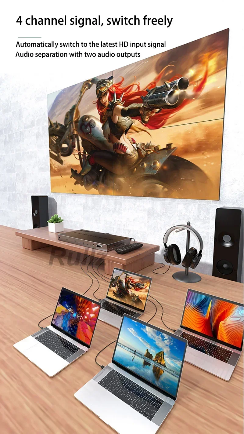 Auto Switching 4K 4x4 HDMI Vid - Home Cinema Video Processor recensie en prijs