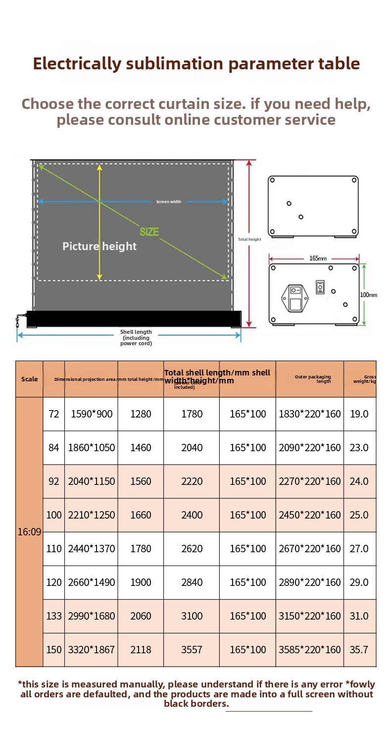 Surround Sound 100 inch elektr - Projector Screen 100 Inch recensie en prijs